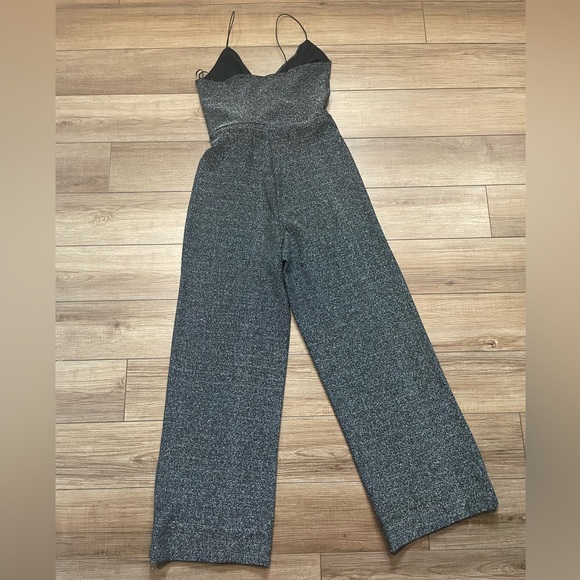 Wide leg sleeveless jumpsuit - Silver sparkle - Picture 5 of 5